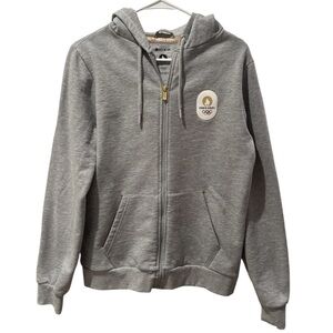 Unisex Paris 2024 Olympics Grey Zip up Hoodie